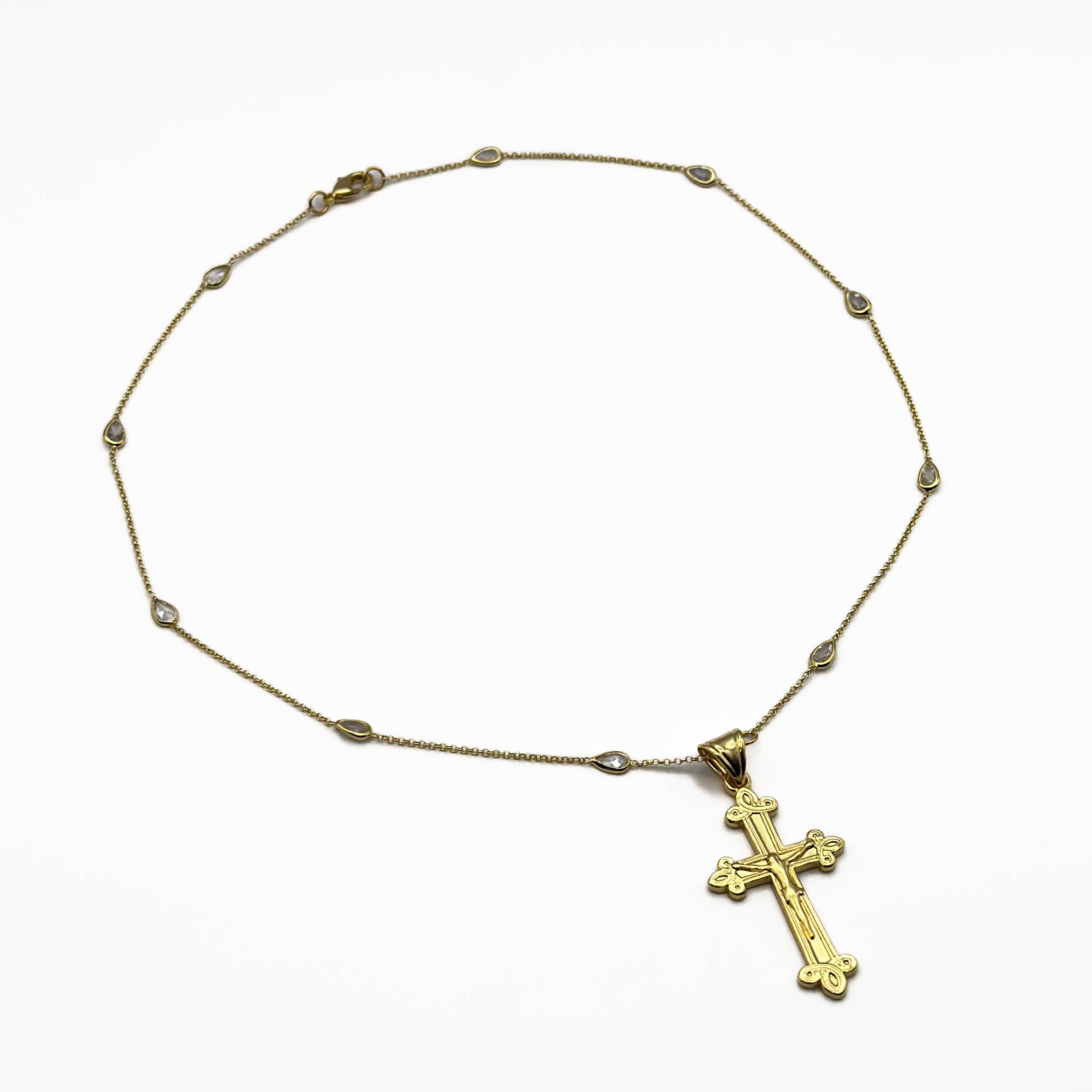 The Siren Tear Cross Necklace