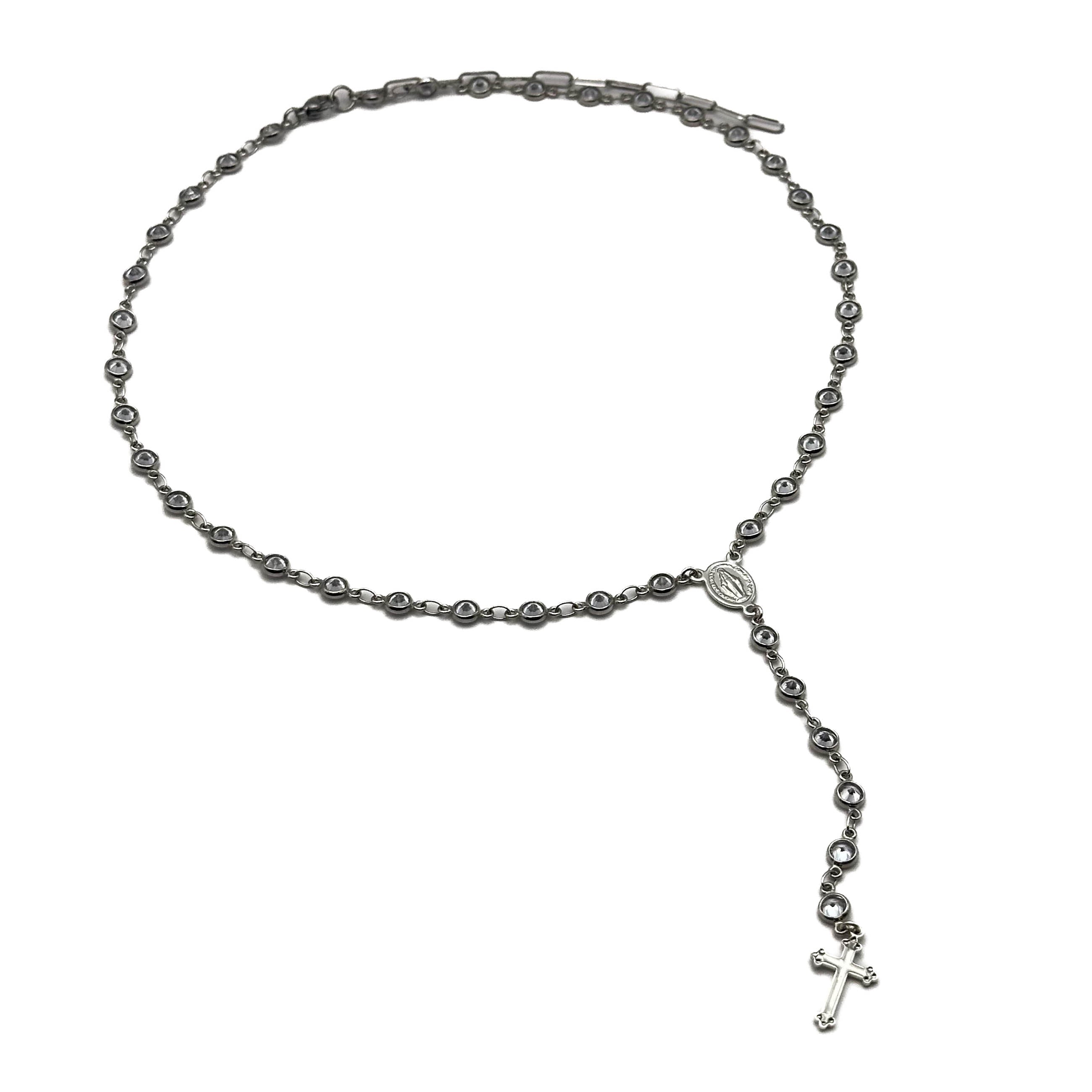 Crystal Sirena Rosary Necklace