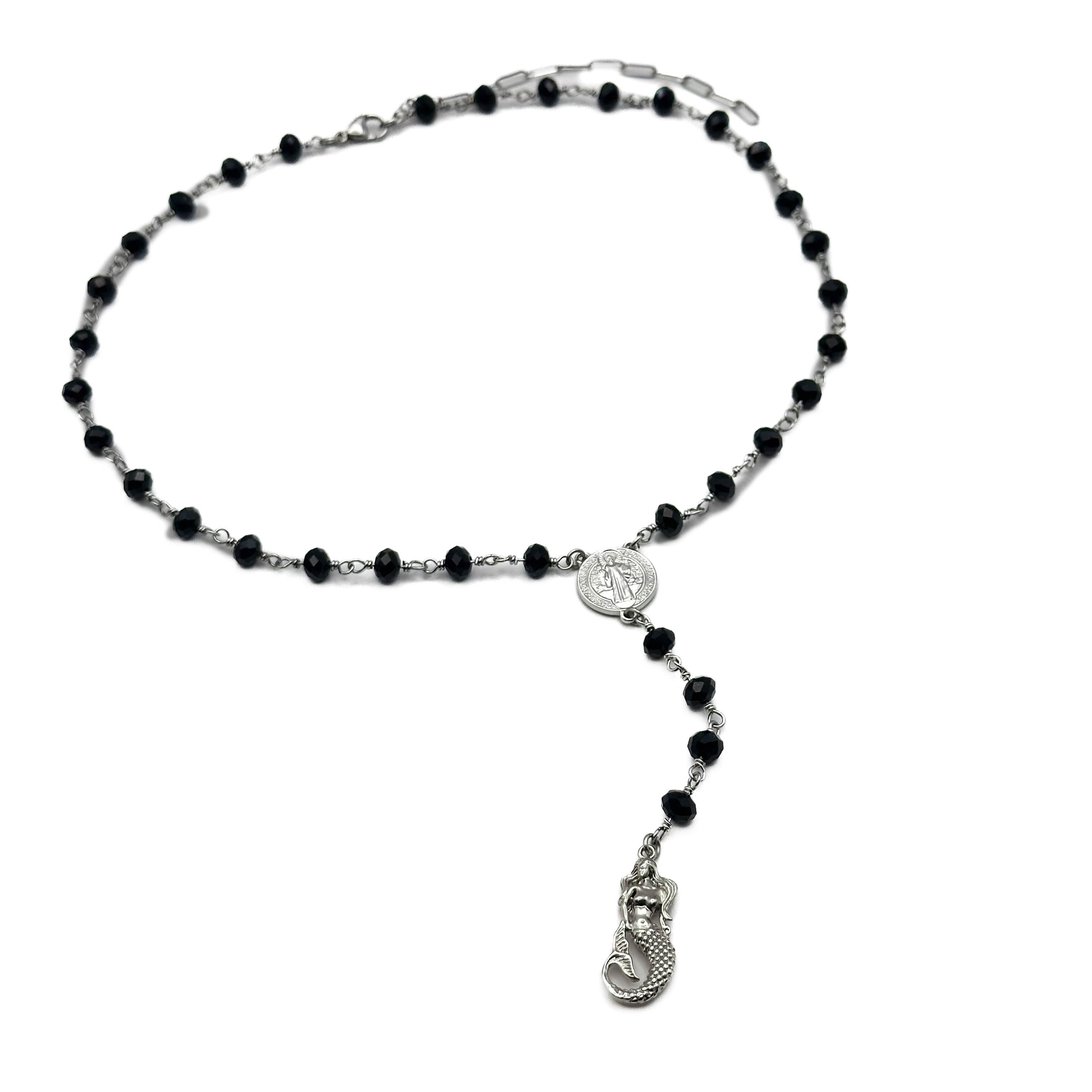 The Onyx Siren Rosary Necklace